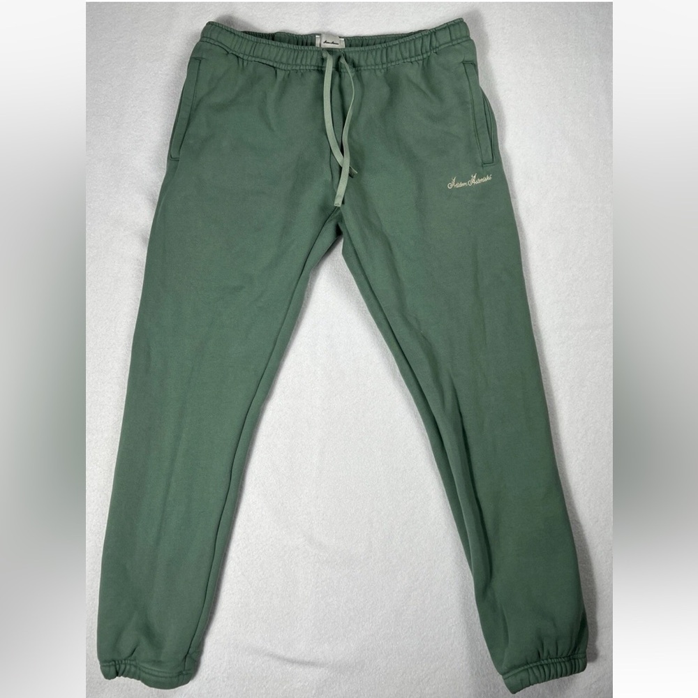 Adidem Asterisks Men's Jogger Pull On Drawstring Cotton Pants Light Green Large‎